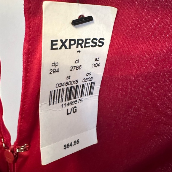 EXPRESS wine/burgundy sleeveless lace up front high low dress sz Large - NWT! - Picture 9 of 10